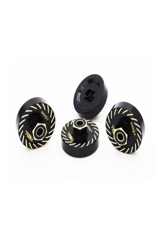 Treal Brass Extended Wheel Spacers (4p) +5mm Axle Counter Weight Type B for Axial SCX24 Deadbolt C10 Gladiator Bronco (Black) - Image 2